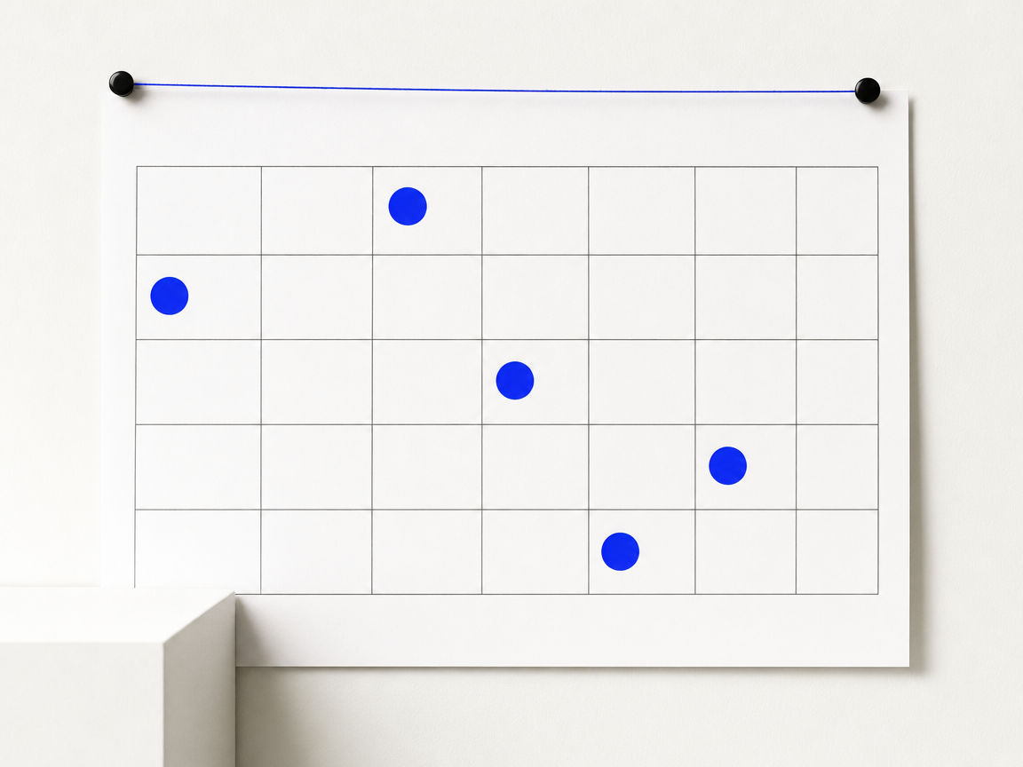 A calendar marked in brand blue