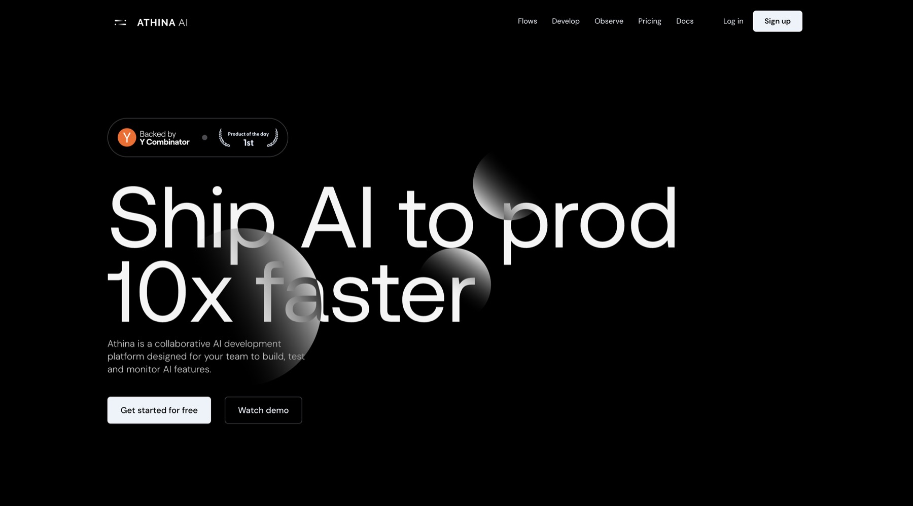 Athina.ai — live site